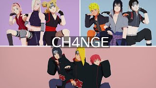 CH4NGE  SakuraInoTemariSaiSasukeNarutoItachiDeidaraSasori  Naruto MMD [upl. by Inalial]