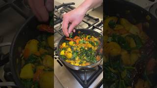 Our Saag Aloo Side Dish 😋 SaagAloo IndianFood PotatoRecipe [upl. by Ylenats]