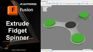 Autodesk Fusion 360 21 Extrude a Fidget Spinner [upl. by Cung]