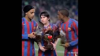 MessiEto’oRonaldinho funny moment😅 football trending funny messi ronaldinho [upl. by Anoyet]