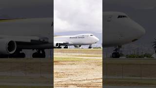 UPS B747 taxiing outbound in HNL Int’l Airport ups cargoplane hnlairport planespotting 2024 [upl. by Samara]