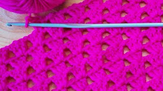 Simple openwork crochet pattern of 4 rows SUPER EASY Pattern Crochet [upl. by Bodnar]