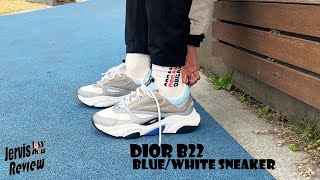 Dior B22 BlueWhite Sneaker Review amp On Foot [upl. by Ayahsey]