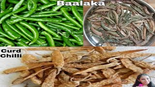 Baalaka  Mosaru Menasinakai  Uppu hachchida menasinakai  Majjige Menasinakai Masala Green Chilli [upl. by Yliab]