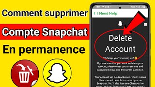 Comment supprimer un compte Snapchat  Supprimer définitivement le compte Snapchat 2024 [upl. by Friedrich]