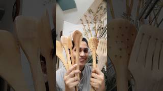 Cheapest Wooden Spoon Set From Meesho😱❤‍🔥 kitchen meesho spatula wooden [upl. by Yelrah]