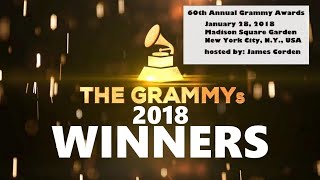 Grammys 2018  ALL WINNERS  The 60th Grammy Awards 2018  Jan 28th 2018  ChartExpress ReUpload [upl. by Broek]