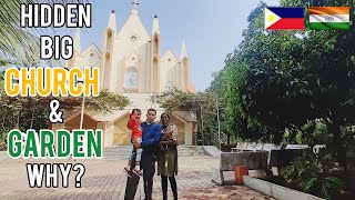 FILIPINO MARRIED TO INDIAN WOMAN Visiting hidden Big Catholic Church and Beautiful Garden in India [upl. by Einaeg583]