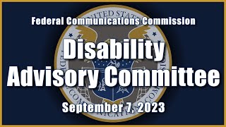 Disability Advisory Committee Meeting  September 2023 [upl. by Jaban]