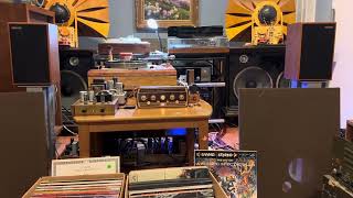 Harbeth P3ESR  LEAK preamp  LEAK ST50 amp  Lenco L75  Bob and Ray A stereo spectacular LP [upl. by Ielarol]