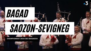 Bagad SaozonSevigneg CessonSévigné au championnat 2024 des bagadoù au Quartz à Brest [upl. by Derfniw]