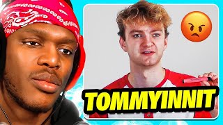 KSI Reacts To TommyInnit Vs Logan Paul [upl. by Enomsed]