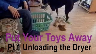 Put Your Toys Away Part 1 of Unloading the Dryer Skill for Service Dogs [upl. by Sheepshanks334]