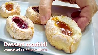 DESSERT MORBIDI ALLE MANDORLE con Marmellata GLUTENFREE ricetta facile e veloce [upl. by Morrill]