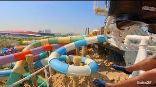 Roller Coaster INSIDE a Water Park  Yas WaterWorld 2023 [upl. by Bronk802]