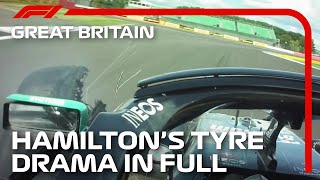 Lewis Hamiltons Tyre Drama In Full With Radio  2020 British Grand Prix [upl. by Eilsew]