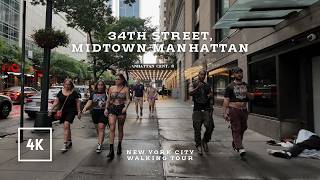 NYC walking tour  34th street Midtown Manhattan 4K [upl. by Nebuer]