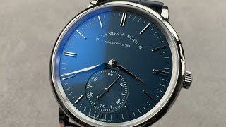 A Lange amp Sohne Saxonia Blue Dial 380028 A Lange amp Sohne Watch Review [upl. by Richmal]