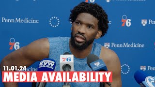 Philadelphia 76ers Practice Media Availability  Joel Embiid  110124 [upl. by Mersey706]