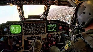 B52 Bomber Landing • InFlight Cockpit Video [upl. by Natehc]