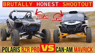 BRUTALLY HONEST Polaris RZR Pro R vs CanAm Maverick R sidebyside SHOOTOUT [upl. by Boland]