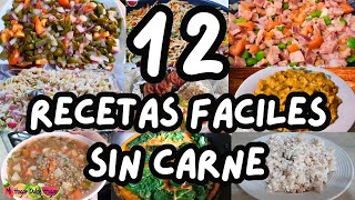 ✅12 RECETAS FÁCILES SIN CARNE mihogardulcehogar recetassincarne comidasrapidasyfacilesdehacer [upl. by Cissej106]