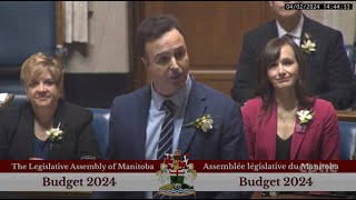 Manitoba NDP government unveils its first budget under Premier Wab Kinew – April 2 2024 [upl. by Jareen203]