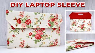 DIY Laptop Sleeve in ANY size  FREE Laptop Sleeve Pattern Measurements  Envelop laptop case DIY [upl. by Farland]