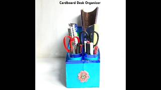 DIY Desk Organizer diy easypenholder diycrafts reuse deskorganiser pencilstand [upl. by Leonelle]