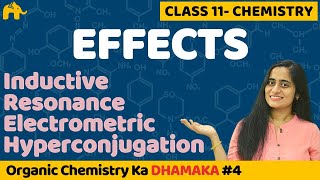 GOC Class 11  Inductive effect  Resonance  Electromeric  Hyperconjugation  CBSE NEET JEE [upl. by Nert]