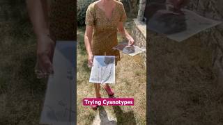 Cyanotype Fun shortsvideo artandcraft creativity cyanotype printmaking  artist flowersart [upl. by Valdas]