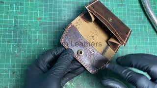 Leather Card wallet handmade leathercraft leatherworks [upl. by Garihc]