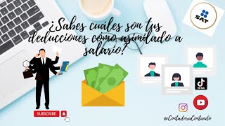 DEDUCCIONES REGIMEN ASIMILADO A SALARIO¡Deducciones personales🧾🧑‍💻 [upl. by Antony480]