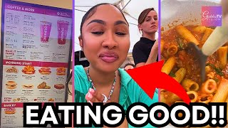 Ari Fletcher What I Ate In A Day‼️Dunkin Donuts amp Homemade Pasta [upl. by Temhem]