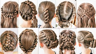 10 SIMPLE and BEAUTIFUL hairstyles for every day Easy braided hairstyles [upl. by Rodgers]