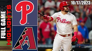 Phillies VS Diamondbacks FULL GAME HIGHLIGHT  NLCS GAME 2Oct 17 2023 PLAY OFFS  MLB 2023 [upl. by Munroe]