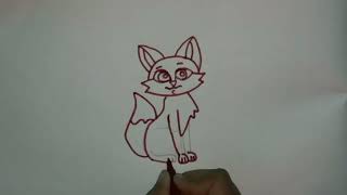 Cute Fox Drawing How To Draw A Cute Fox [upl. by Py]