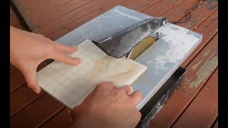 Using a Wet Tile Saw to Cut Porcelain amp Ceramic Tiles  Are Both Tiles Chipped Along the Cut Edge [upl. by Imim]