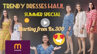 Trendy Meesho Dress Haul 🥰Everything under Rs350 🌞Summer Dress Haul fashionfinds by Akanksha [upl. by Oninrutas]