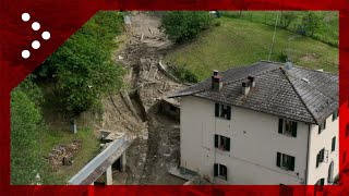 Monterenzio Bo casa danneggiata da una frana in località Fiumetto le immagini dal drone [upl. by Beilul]