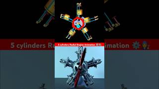 5 cylinder radial engine animation ⚙️👩‍🔧 automobile animation mechanical engineering cad 3d 🔥 [upl. by Eustashe]