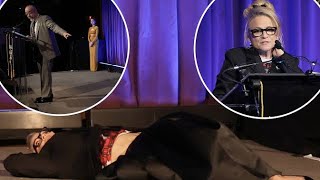 Amy Sedaris Takes a Tumble Onstage at National Board of Review Gala [upl. by Abibah]