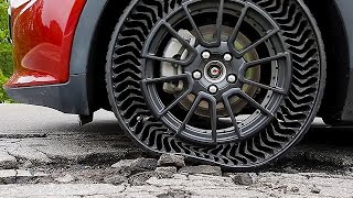 Michelin Airless Tire UPTIS  Unique PunctureProof Tire System [upl. by Amzaj615]