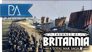 THRONES OF BRITANNIA SIEGE  EPIC BEACH LANDING  Thrones of Britannia Total War Saga Gameplay [upl. by Calvina784]