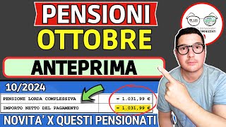 PENSIONI OTTOBRE ➡ ANTEPRIMA NOVITà CEDOLINO  IMPORTI EXTRA 730 BONUS DATE PAGAMENTI INVALIDITà [upl. by Cathey]