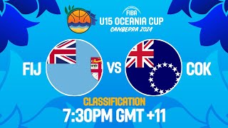 Fiji v Cook Islands  Full Basketball Game  FIBA U15 Womens Oceania Cup 2024  Class Games 78 [upl. by Eirotal]