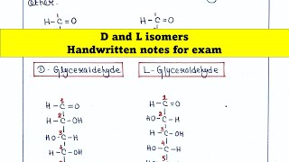 D and L isomers [upl. by Miltie925]