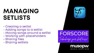 forScore  Creating amp Managing Setlists [upl. by Saoj511]