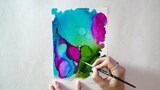 Under The Sea  Painting with Alcohol Ink  Techniques [upl. by Oivaf118]