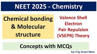 Chemical bonding amp Molecular structure  Valence Shell Electron Pair Repulsion VSEPR Theory  L 5 [upl. by Amoreta]